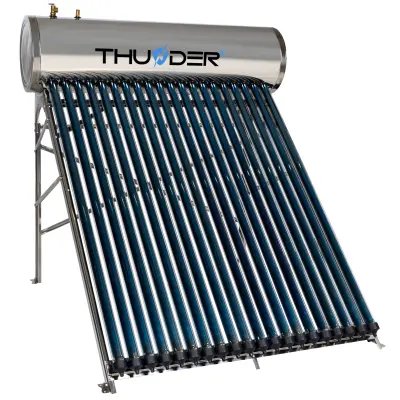 Solarni tlačni kolektor 200L – 20 vakuumskih cevi, Heat-Pipe, inox – THUNDER®