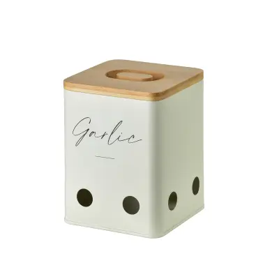 Posoda za česen Metal MODERN KITCHEN 11,2x11,2x15 bež 1 kos