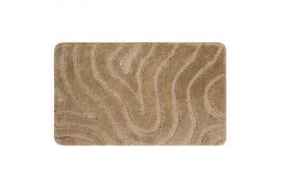 Kopalniška preproga SUPREME WAVES, valovi, nedrseča, mehka - bež 50x80 cm