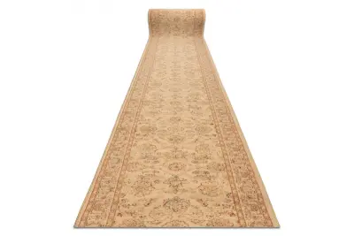 Volnena tekač DJOBIE 4517/101 Ornament, okvir bež / rdeča 85 85x150 cm