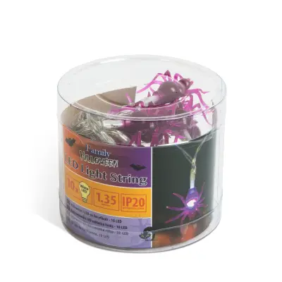 Niz LED luči za noč čarovnic - pajek - 10 LED diod - 2 x AA - 1,35 m