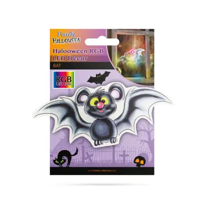 Halloween RGB LED dekor - samolepilni - netopir