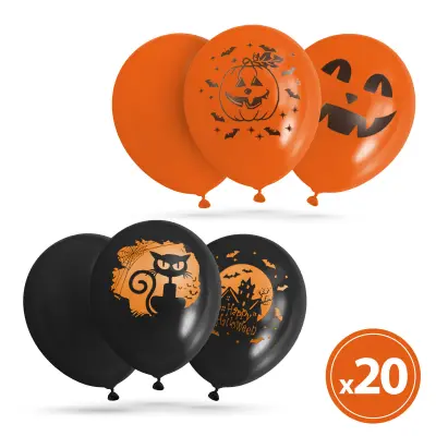 Halloween set balonov - 6 vrst - 20 kos
