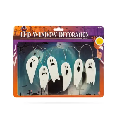 Halloween LED dekoracija za okna - gel - duh - 85 cm