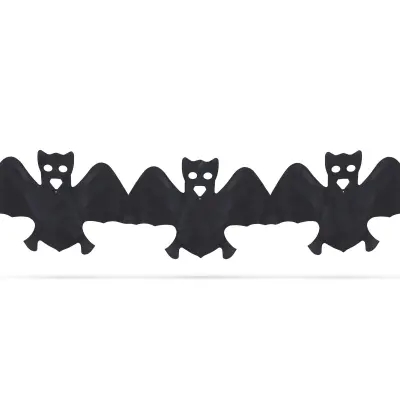 Girlanda iz papirja za noč čarovnic - netopir - 3 m