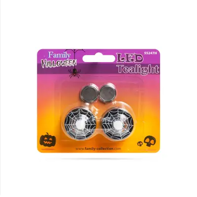 Led čajna svečka - noč čarovnic, črna - 2 kom / paket