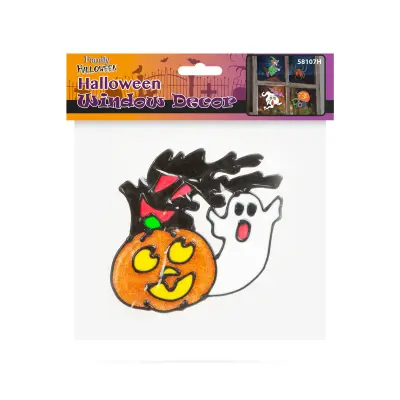 Okenska dekoracija za noč čarovnic - buča in duh