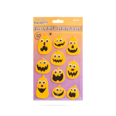 Dekoracija iz tekstilne nalepke - s premikajočimi se očmi - buča - 10 kos