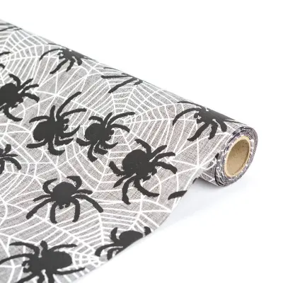 Prt za mizo - motivi za noč čarovnic - 180 x 28 cm - pajki