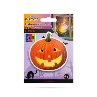 Halloween RGB LED dekor - samolepilni - buča
