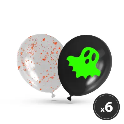 Halloween set balonov - fosforescentni - 6 kos