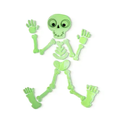 Fosforescentna okenska dekoracija za noč čarovnic - okostnjak - 24 x 15 cm