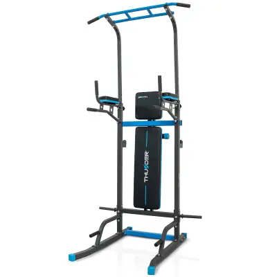 Vadbeni stolp z klopjo THUNDER® WINGS – drog za zgibe 100 cm, nastavljiva višina 178–213 cm, nosilnost 150 kg