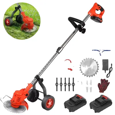 Električni kosilnica, brezžična zasnova, nastavljiva dolžina, Tip 1, EU, dve bateriji