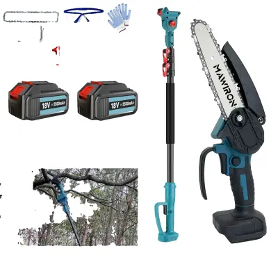 2 v 1 Brezžična teleskopska žaga, kompaktna zasnova, ergonomska ročica, z 2 baterijama, 6 palcev, dve bateriji