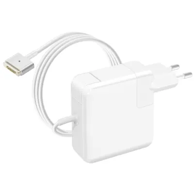 Max excell, 60W AC adapter za MacBook Pro 13" MagSafe 2 magnetni z LED sponko za kabel, Bela