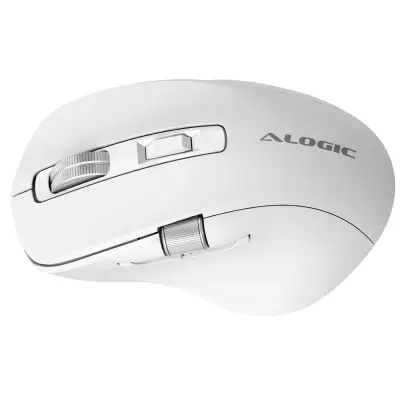A-Logic, Ergonomska brezžična igralna miška Apex s 7 programirljivimi gumbi, Bela