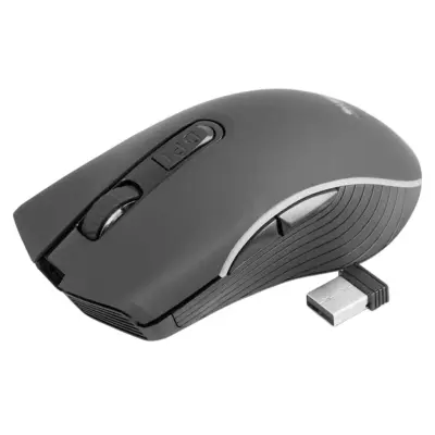 URBAN FACTORY, Brezžična Bluetooth miška s 6 tihimi gumbi z vgrajeno baterijo, Črna