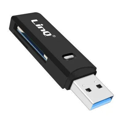 LinQ, Čitalnik SD in micro SD kartic USB 3.0 priključek Hitrost do 5 Gbps, Črna