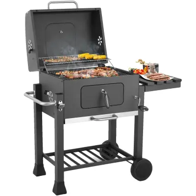 Žar na oglje, višinsko nastavljiva plošča za oglje, velika kuhalna površina, enostavno čiščenje