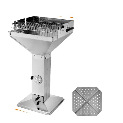 Stolp BBQ žar, nastavljiva višina, konstrukcija iz nerjavnega jekla, tip 2