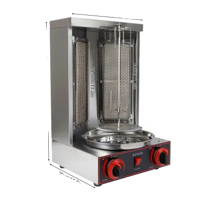 Stroj za shawarmo, visoka kapaciteta 8kg, učinkovito 360° vrtenje, črna