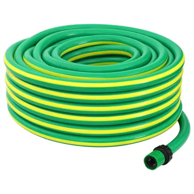 vidaXL Vrtna cev 5-slojna Zelena in Rumena 3 / 4'' 20 m PVC