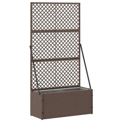 vidaXL Gredni pergola sadilnik Rjava 70 x 30 x 135 cm Kovina
