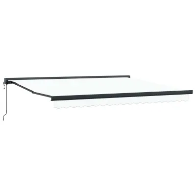 vidaXL Senčnik Bela 400 × 300 cm Poliester in aluminij