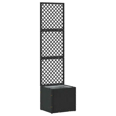 vidaXL Gredni pergola sadilnik Črna 35 x 30 x 135 cm Kovina
