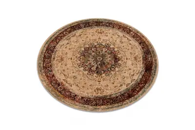 Preproga volna POLONIA KORDOBA25 ratas Rozeta, okvir svetlo rubin cercle 135 cm