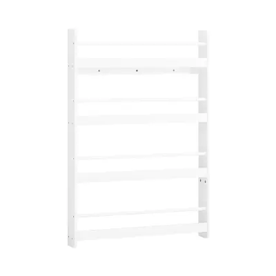SoBuy Otroška knjižna polica s 4 policami Bela 80x12x118cm Minimalističen KMB08-II-W