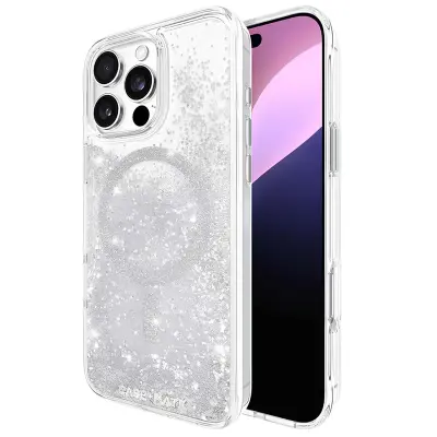 CASE MATE, Ovitek združljiv z MagSafe za iPhone 16 Pro Max Design Waterfall, Srebrna