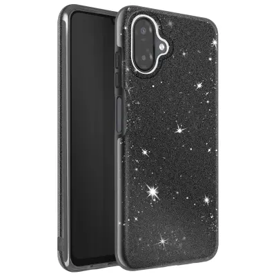Ovitek za Galaxy A07, dvomaterialna zasnova in bleščeč zaključek, Črna