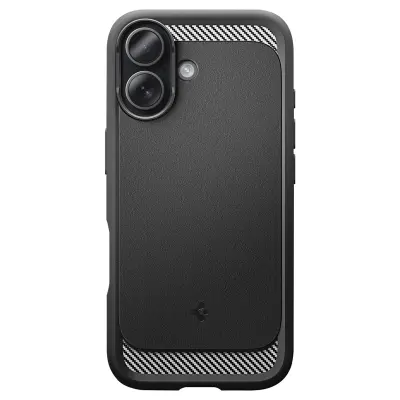 Spigen SGP, MagSafe ovitek za iPhone 17, odporen na udarce, z ojačanimi robovi, model Rugged Armor Mag, Črna