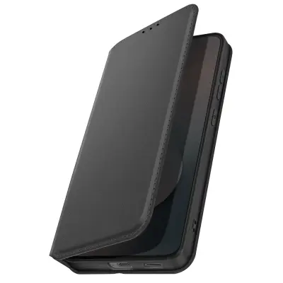 Denarnica etui za Samsung Galaxy S25 FE magnetni s stojalom za video, Črna