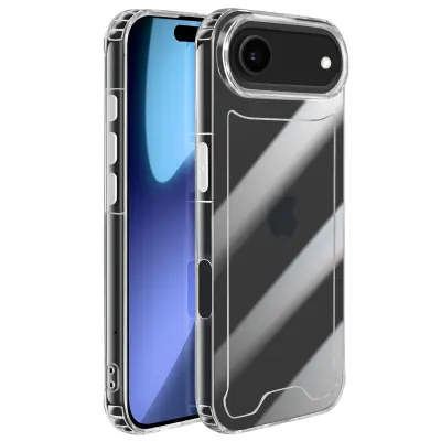 Ovitek za iPhone 17 Air s silikonskim robom in ojačanimi vogali, Prozorno