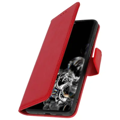 Denarnica etui za Galaxy S20 Ultra iz usnjar Premium s funkcijo stojala, Rdeča