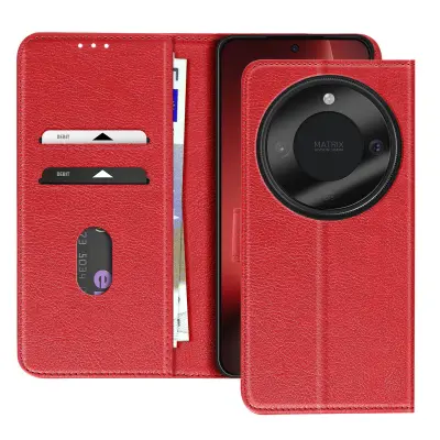 Folio etui za Honor Magic 8 Lite serija Chesterfield s funkcijo stojala, Rdeča