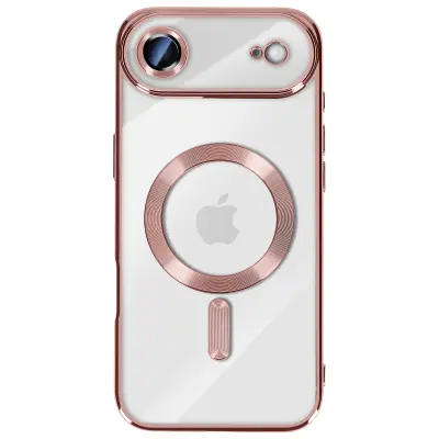 Ovitek za iPhone Air, združljiv z MagSafe, s kromiranim robom, Roza