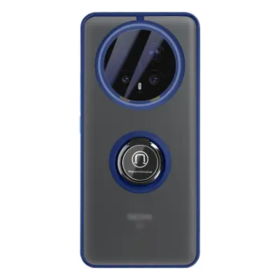 Ovitek za Honor Magic 8 Pro z obročastim stojalom in magnetno pritrditvijo, Modra
