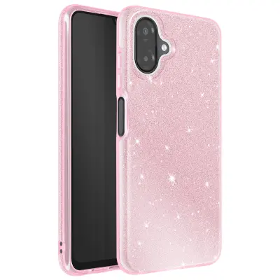 Ovitek za Galaxy A07, dvomaterialna zasnova in bleščeč zaključek, Roza