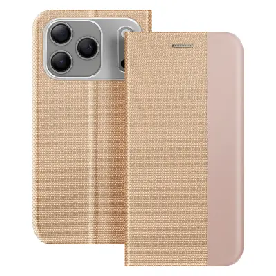 Torbica za iPhone 17 Pro serije Sensitive s funkcijo stojala iz blaga, Zlata