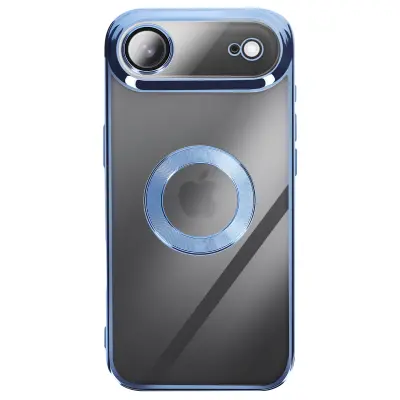 Ovitek za iPhone Air s Kromiranim Robom iz Mehkega Silikona, Svetlo modra