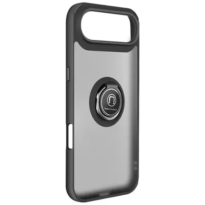 Ovitek za iPhone Air z obročastim stojalom in magnetnim nastavkom, Črna