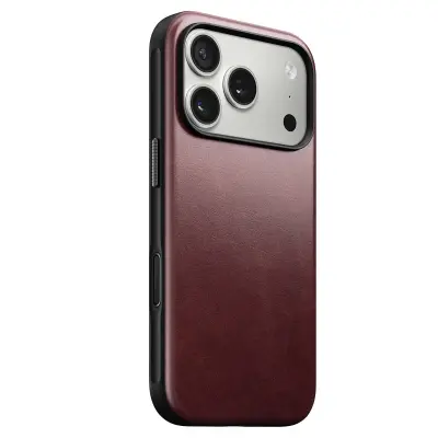 Nomad, Ovitek za iPhone 17 Pro MagSafe iz usnja Horween, odporen na udarce, Bordeaux