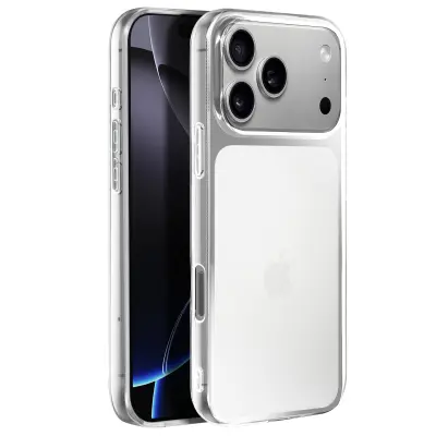 Ovitek za iPhone 17 Pro Max iz mehkega robustnega silikona, Prozorno