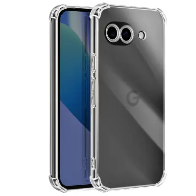 Ovitek za Google Pixel 10a z ojačanimi vogali in dvignjenimi robovi, odporen na udarce, Prozorno