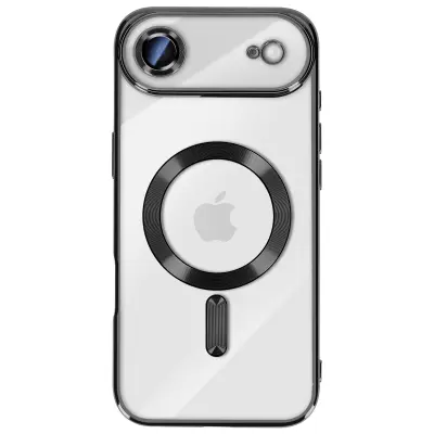 Ovitek za iPhone Air, združljiv z MagSafe, s kromiranim robom, Črna