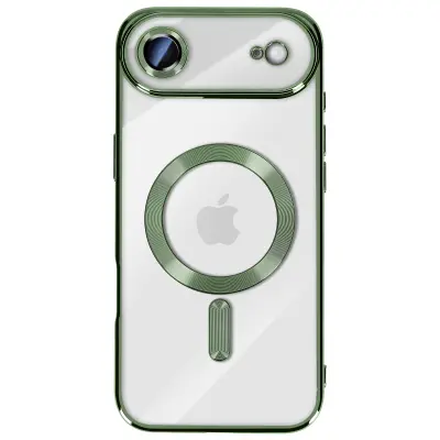Ovitek za iPhone Air, združljiv z MagSafe, s kromiranim robom, Zelena